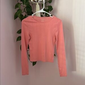 Women's Coral Pink Long Sleeve Top